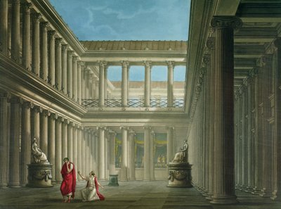 Interieur van de basiliek in Pompeii, ontwerp voor de opera 